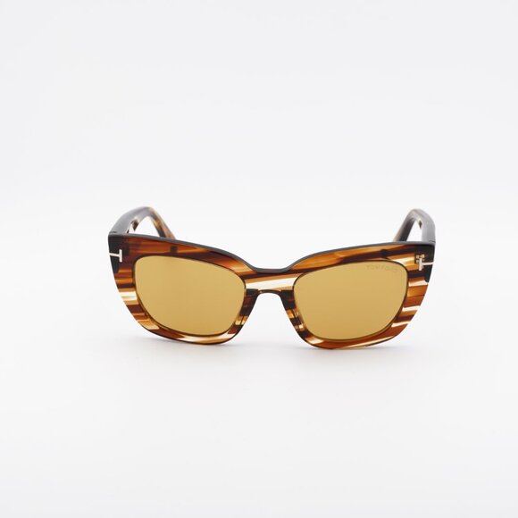 Tom Ford Athena FT1190 53E Sunglasses Havana Cat Eye Frame, Brown Lenses